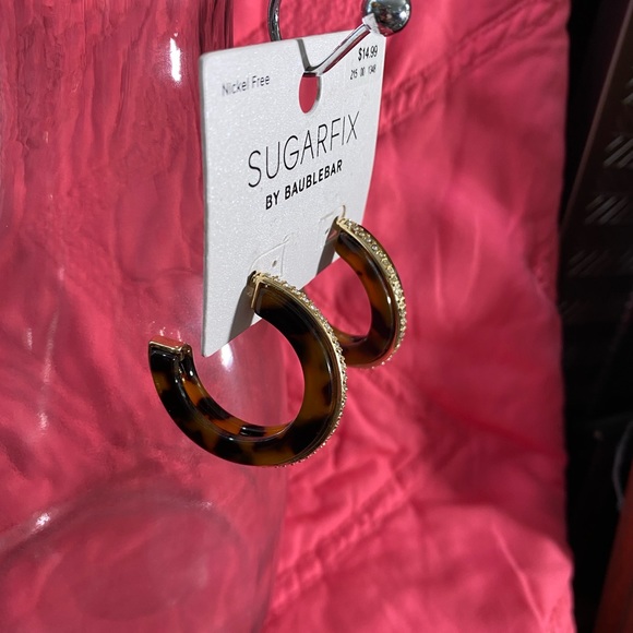 NWT SUGARFIX BY BAUBLEBAR TORTOISE AND GOLD EARRINGS - Picture 4 of 6